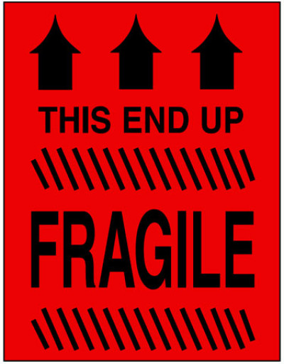 Caution Fragile - This End Up Shipping Labels
