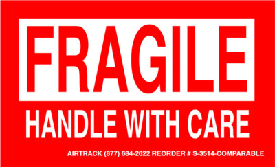 AirTrack® Fragile Barcode Label
