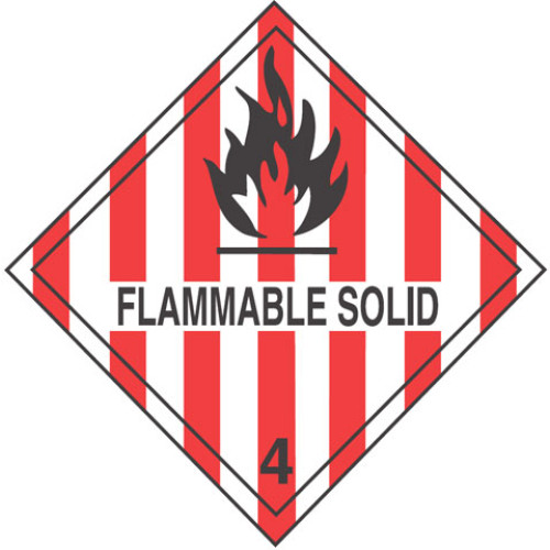 Warning Flammable Solid Shipping Labels