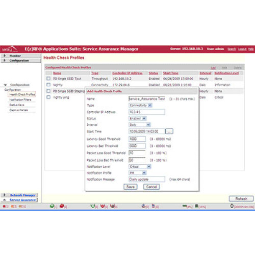 Meru Service Assurance Manager Data Networking
